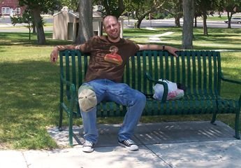 a photo of me on a bench